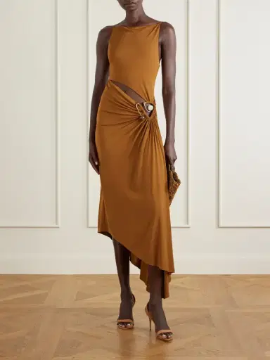 Christopher Esber Veer Crystal-embellished Draped Jersey Midi Dress | Thumbnail 2 Christopher Esber Veer Crystal-embellished Draped Jersey Midi Dress | Thumbnail 2