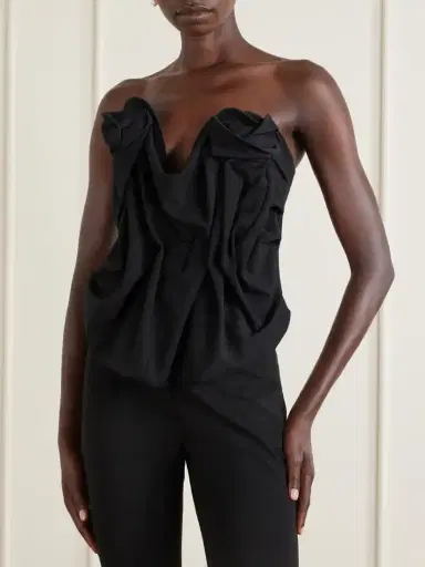 Magda Butrym Appliquéd Cropped Wool-blend Bustier Top | Thumbnail 3