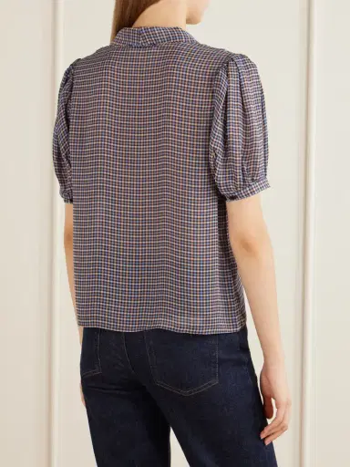 Frame The Sonnet Checked Silk Blouse | Thumbnail 4