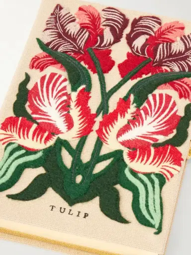 Olympia Le-Tan Tulip Embroidered Canvas Clutch | Thumbnail 5