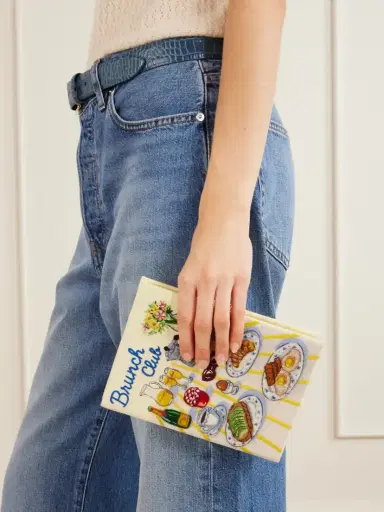 Olympia Le-Tan Brunch Club Embroidered Canvas Clutch | Thumbnail 2