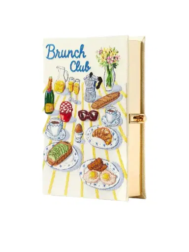 Olympia Le-Tan Brunch Club Embroidered Canvas Clutch | Thumbnail 1