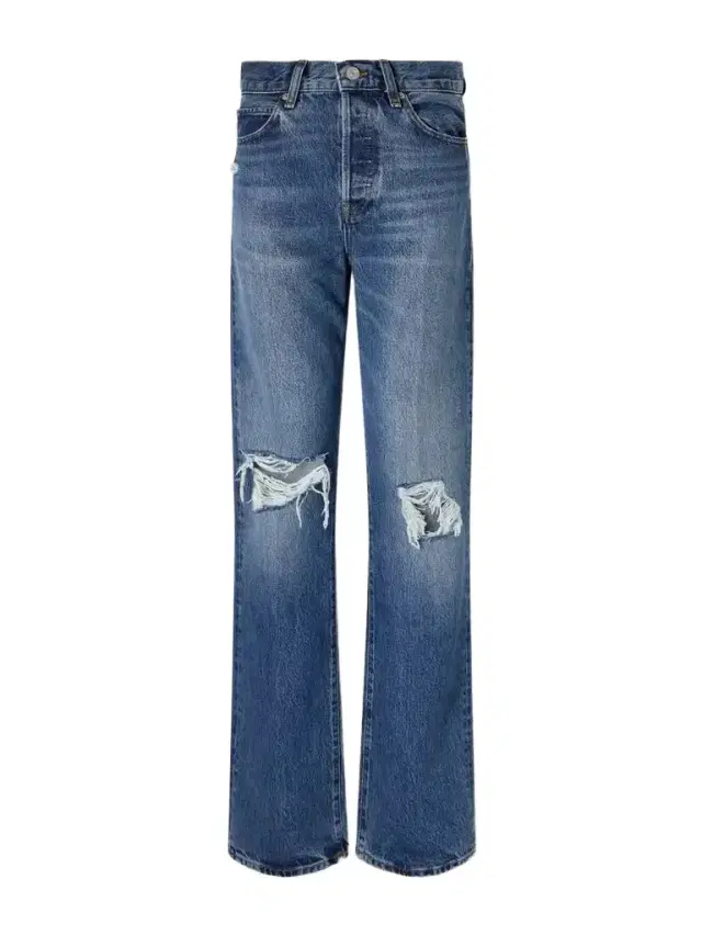Frame The Vertical Distressed-detail Straight-leg Jeans