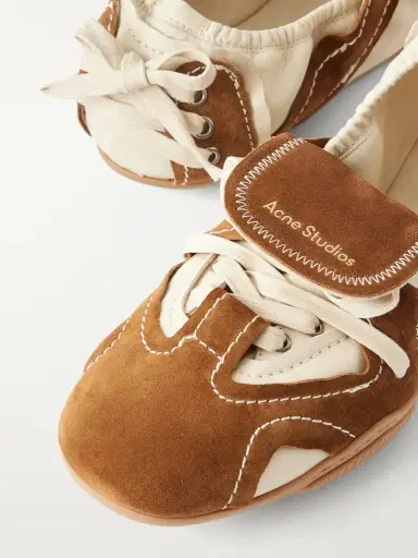 Acne Studios Lace-up Suede And Leather Ballet Flats | Thumbnail 5 Acne Studios Lace-up Suede And Leather Ballet Flats | Thumbnail 5