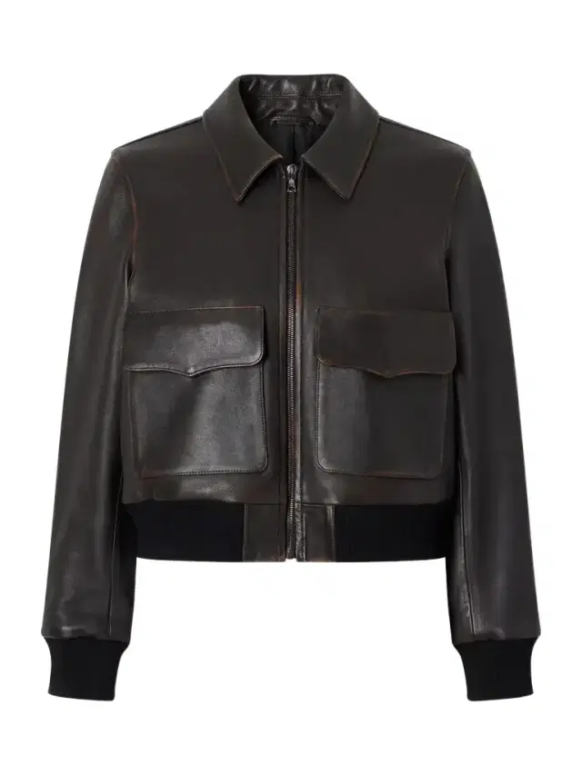 Nili Lotan Redley Leather Bomber Jacket