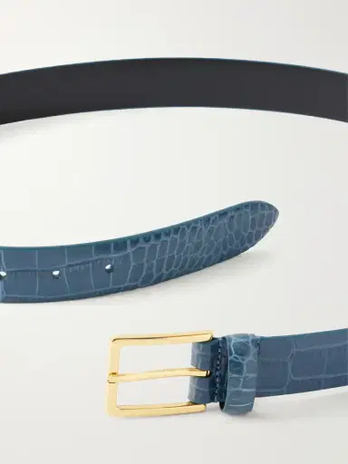 Anderson's Narrow Croc-effect Leather Belt | Thumbnail 3