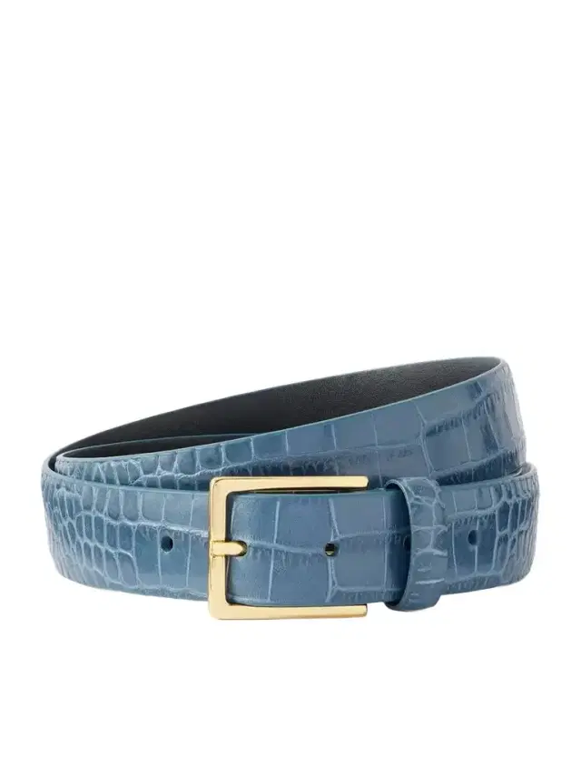 Anderson's Narrow Croc-effect Leather Belt