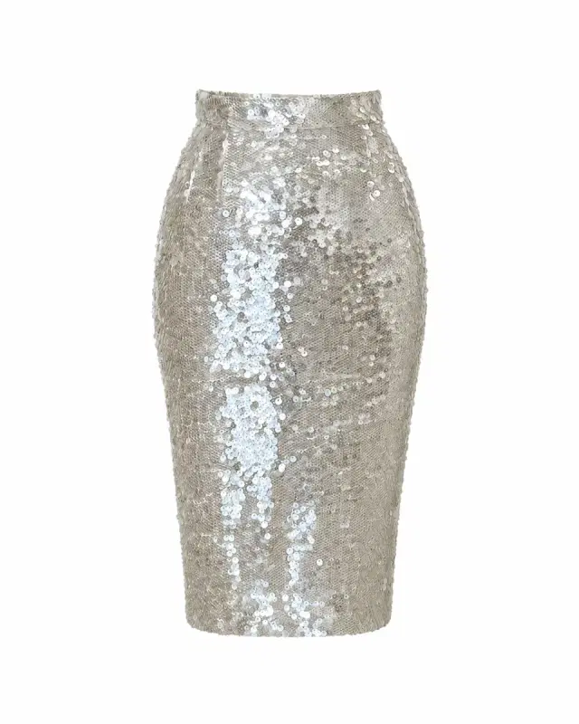 LaQuan Smith Sequin Pencil Skirt