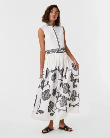 Emporio Sirenuse Andorra Top with Peony Embroidery | Thumbnail 2