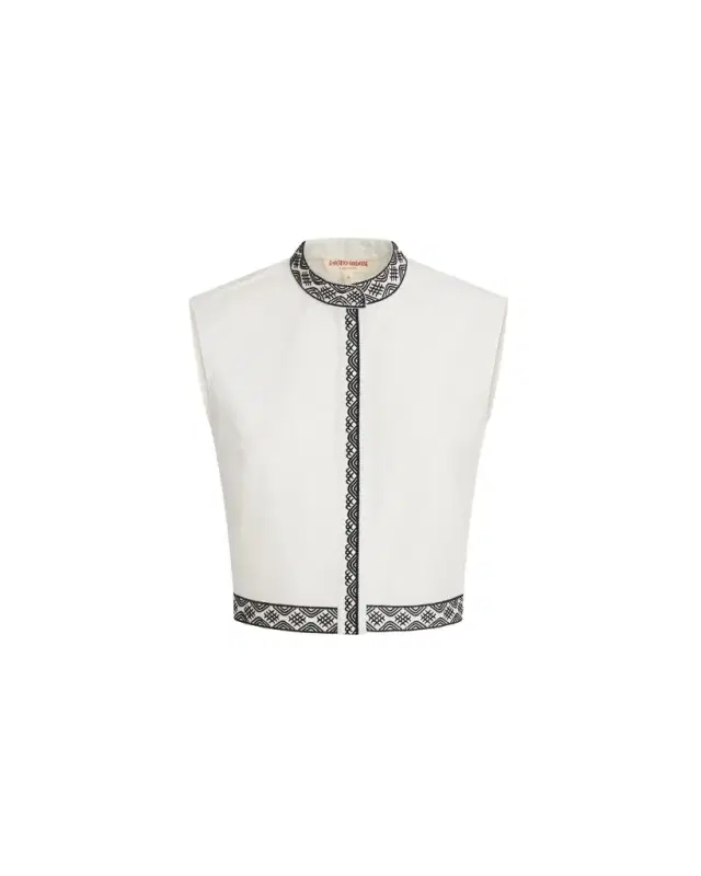 Emporio Sirenuse Andorra Top with Peony Embroidery