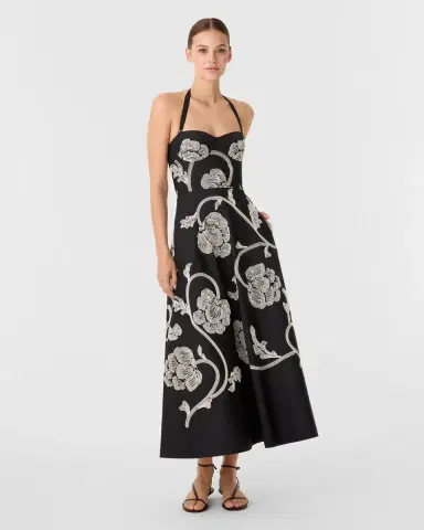 Emporio Sirenuse Lotty Dress with Peony Embroidery | Thumbnail 2