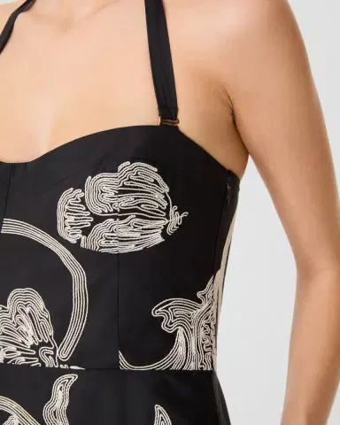 Emporio Sirenuse Lotty Dress with Peony Embroidery | Thumbnail 3
