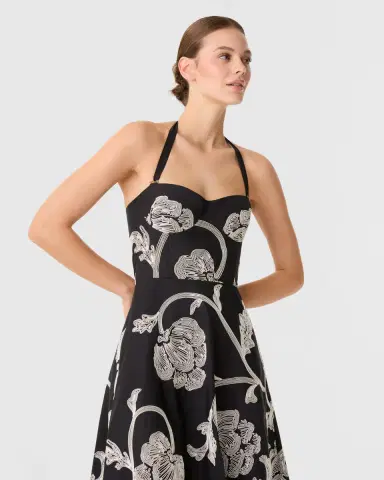 Emporio Sirenuse Lotty Dress with Peony Embroidery | Thumbnail 4