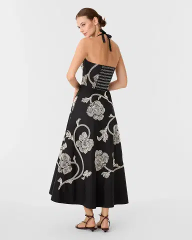 Emporio Sirenuse Lotty Dress with Peony Embroidery | Thumbnail 5