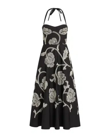 Emporio Sirenuse Lotty Dress with Peony Embroidery | Thumbnail 1
