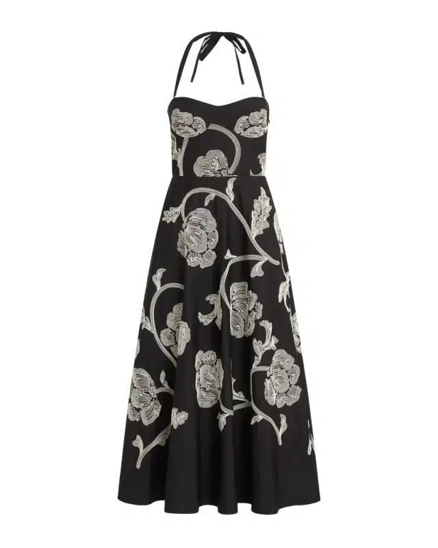 Emporio Sirenuse Lotty Dress with Peony Embroidery