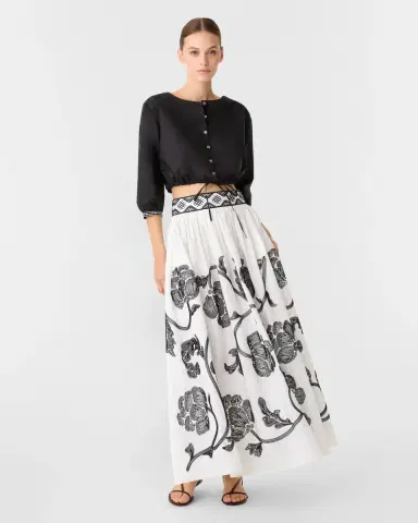 Emporio Sirenuse New Jinny Top with Peony Embroidery | Thumbnail 2