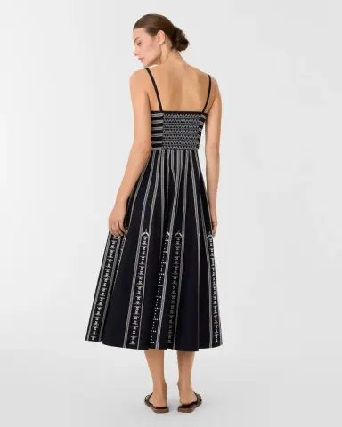 Emporio Sirenuse Soraya Dress with Greek Mask Embroidery | Thumbnail 6