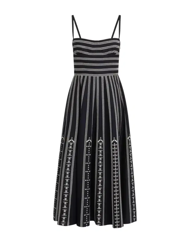 Emporio Sirenuse Soraya Dress with Greek Mask Embroidery