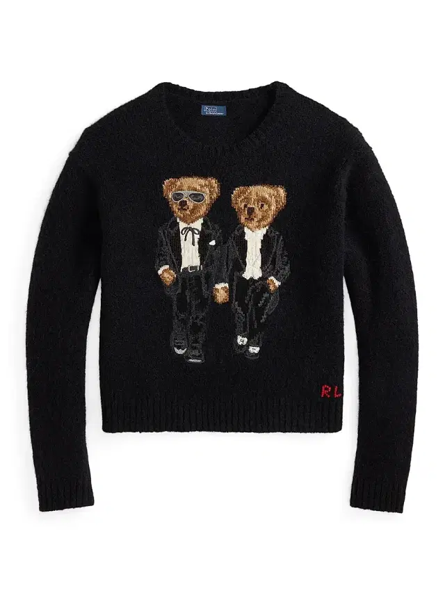Polo Ralph Lauren Women's Polo Bear Wool-Blend Crewneck Sweater - Polo Black