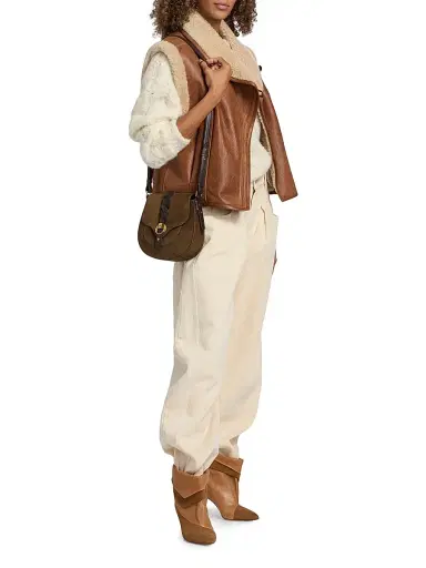 Isabel Marant Women's Altay Small Suede & Leather Saddle Bag | Thumbnail 2