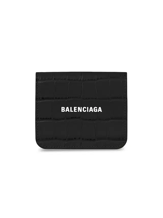 Balenciaga Women's Cash Flap Coin And Card Holder - Black
