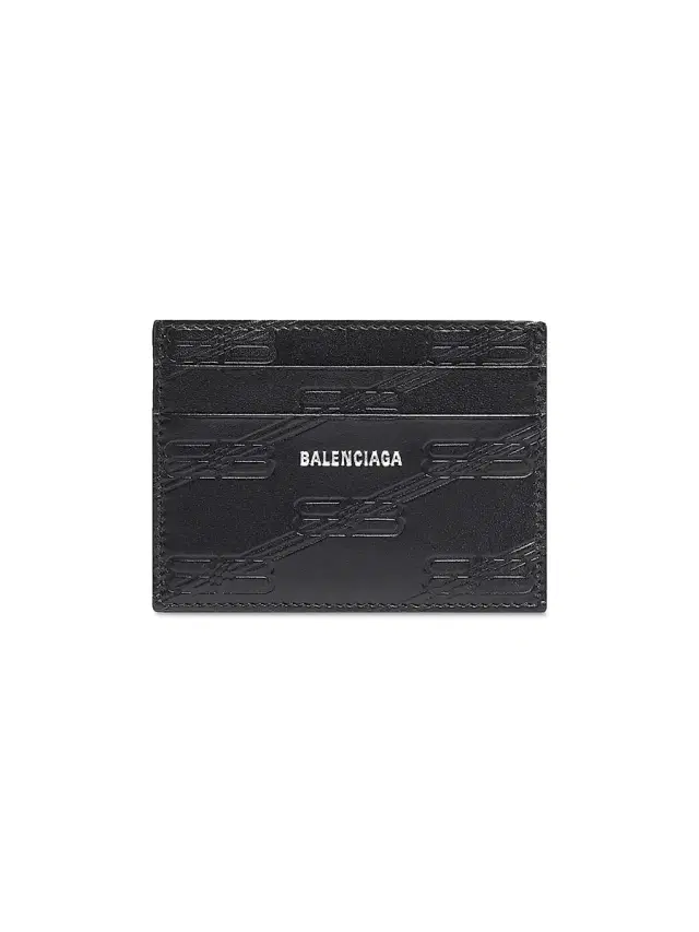Balenciaga Men's Embossed Monogram Card Case Box - Black