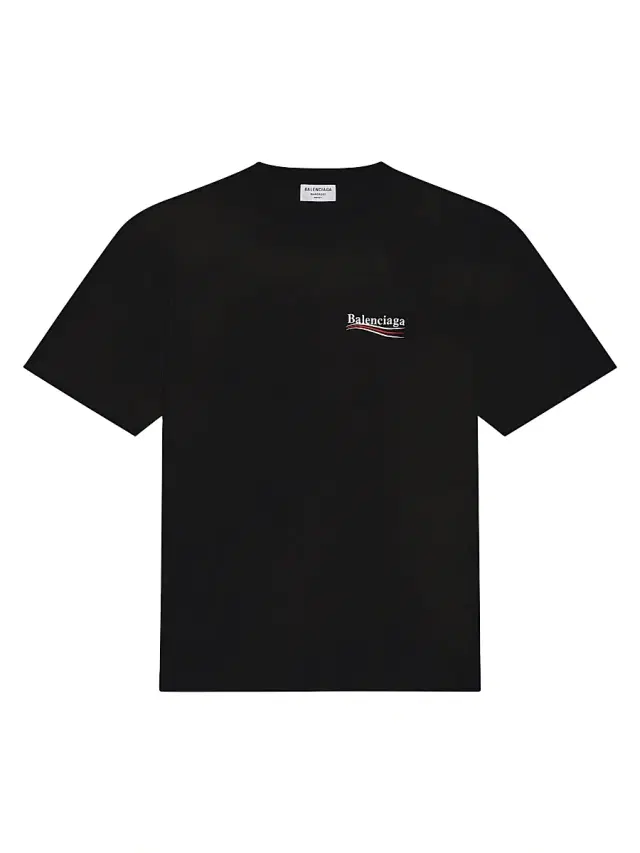 Balenciaga Men's Political Campaign T-Shirt  Fit - Black White