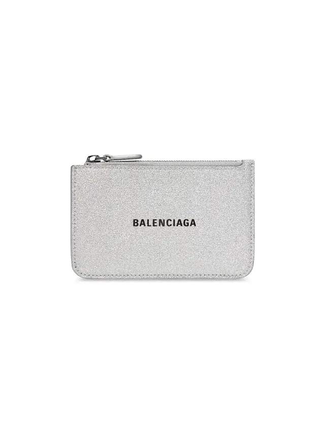 Balenciaga Women's Cash  Long Coin And Card Holder In Sparkling Fabric - Silver Black
