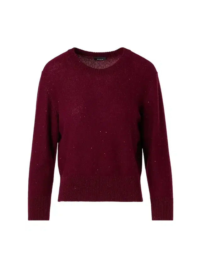 Akris Women's Sequin Cashmere Crewneck Sweater - Merlot Red
