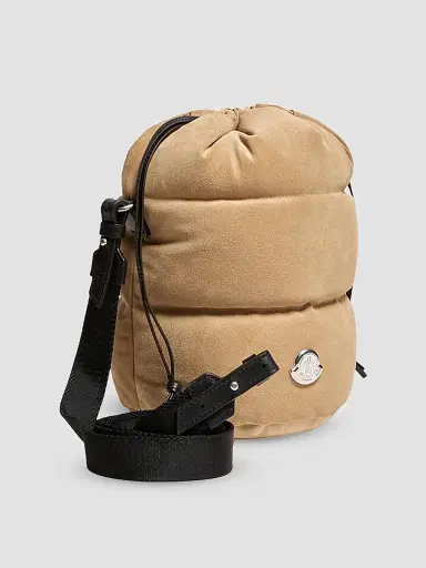 Moncler Women's Caradoc Bucket Bag in Suede - Beige | Thumbnail 3