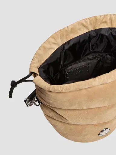 Moncler Women's Caradoc Bucket Bag in Suede - Beige | Thumbnail 4