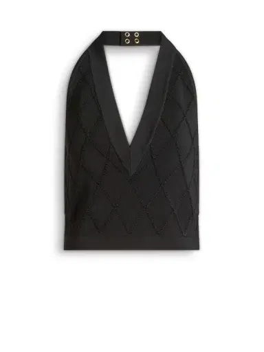 Balmain Quilted knit halterneck top | Thumbnail 1
