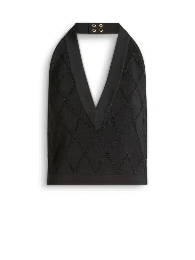 Balmain Quilted knit halterneck top