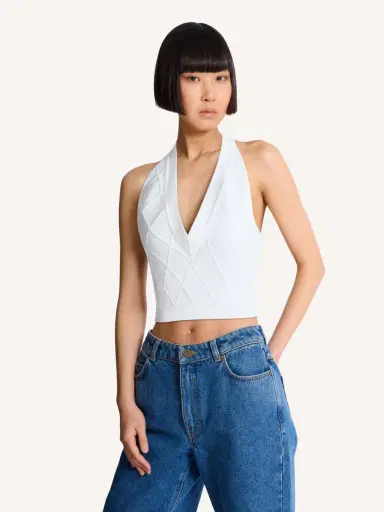 Balmain Quilted knit halterneck top | Thumbnail 4 Balmain Quilted knit halterneck top | Thumbnail 4