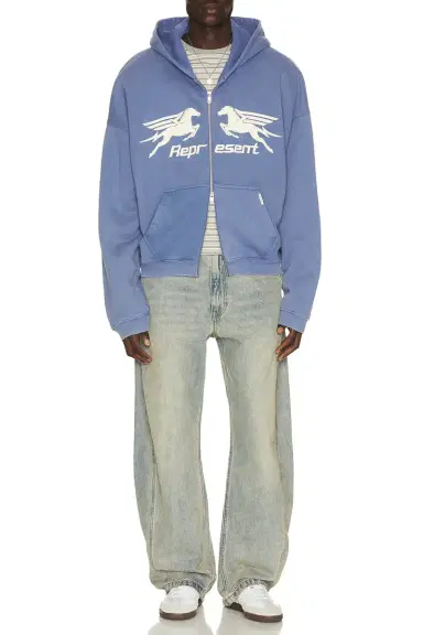 Represent Pegasus Zip Through Hoodie | Thumbnail 3
