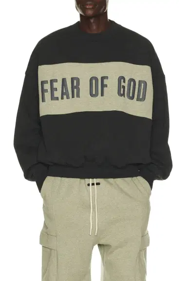 Fear of God ESSENTIALS Cropped Relaxed Panelled Sweatshirt | Thumbnail 1