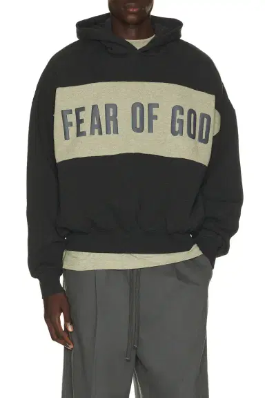 Fear of God ESSENTIALS Cropped Relaxed Panelled Hoodie | Thumbnail 1