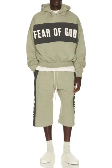 Fear of God Essentials Cropped Relaxed Panelled Hoodie | Thumbnail 3