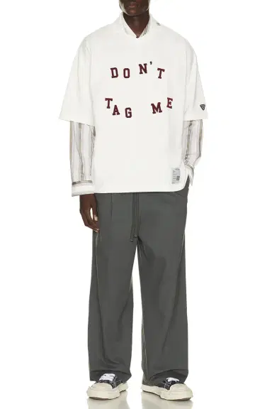 Maison MIHARA YASUHIRO Dont Tag Me Flocky Collared Tee | Thumbnail 4 Maison MIHARA YASUHIRO Dont Tag Me Flocky Collared Tee | Thumbnail 4