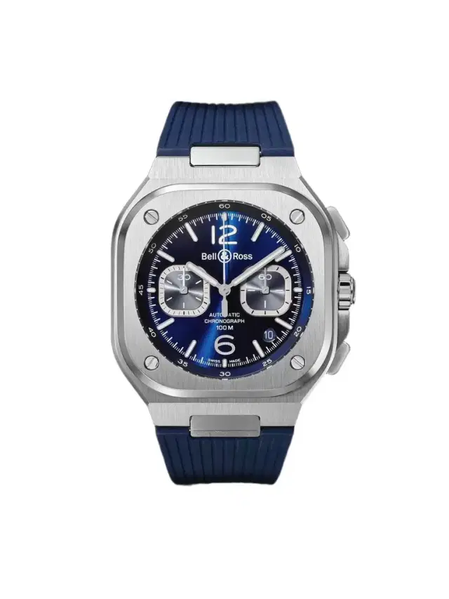 Bell & Ross BR 05 Automatic Chronograph Stainless Steel Watch, Ref. BR05C-BUBU-ST/SRB - Men