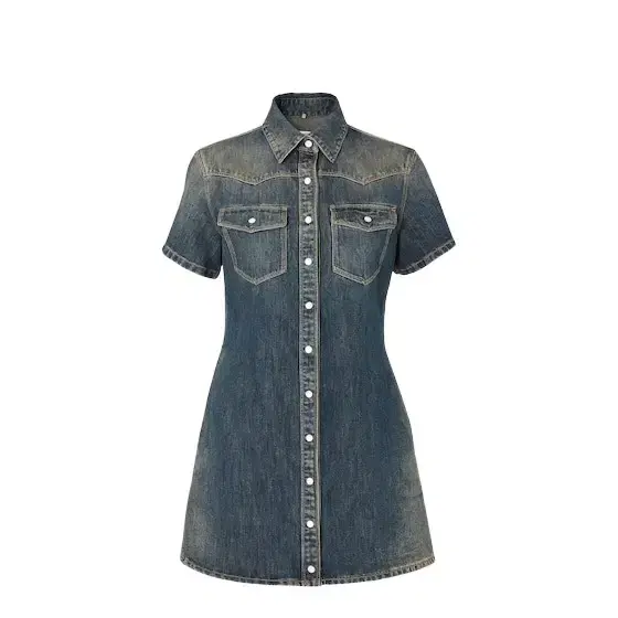 Slim-fitting short shirt dress with a slightly flared