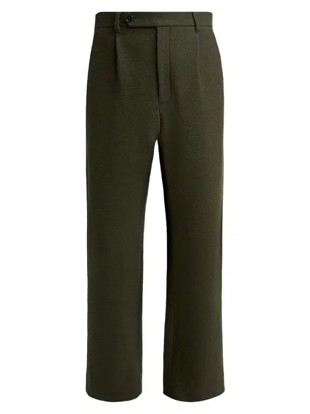 Jil Sander Men's Felted Wool-Blend Trousers - Beetle