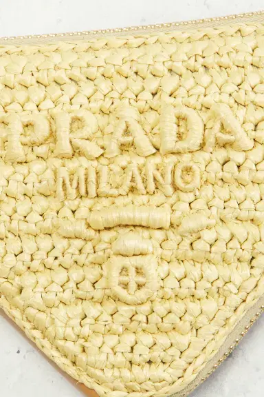Prada Raffia Mini Triangle Shoulder Bag | Thumbnail 8 Prada Raffia Mini Triangle Shoulder Bag | Thumbnail 8