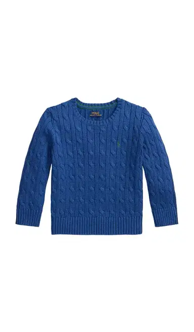 Polo Ralph Lauren Kids Long Sleeve Cotton Cable-knit Crewneck Sweater | Thumbnail 1