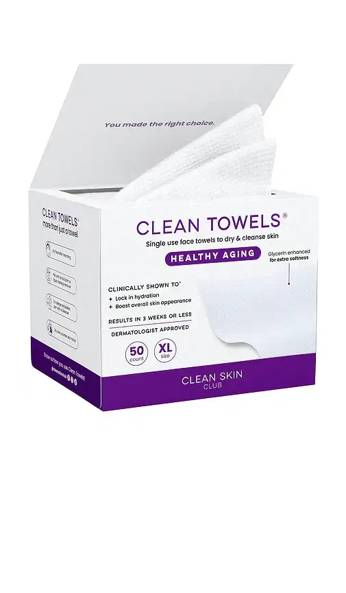 Clean Skin Club Healthy Aging Clean Towels XL 50 Count