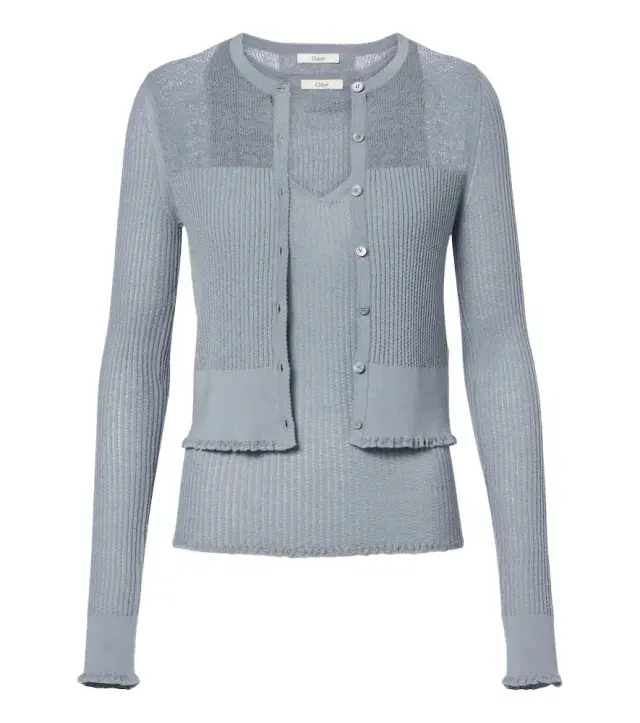 Chloe Chloé Knitted wool top and cardigan set