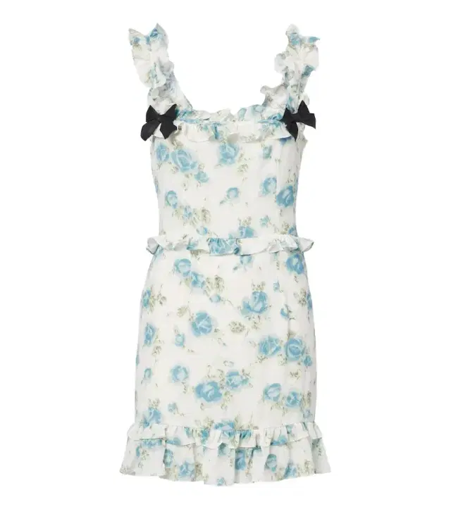 Alessandra Rich Ruffled floral silk crêpe de chine minidress
