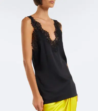 Stella McCartney Lace-trimmed satin top | Thumbnail 4 Stella McCartney Lace-trimmed satin top | Thumbnail 4