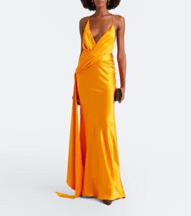 Alex Perry Asymmetric silk satin gown | Thumbnail 4